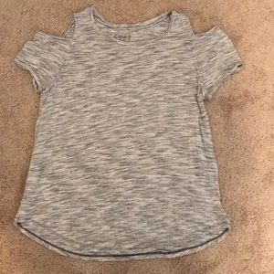 Loft cold shoulder white/black top